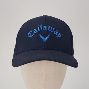 Callaway‎ Golf Hat Mens Navy Blue Embroidered Logo Snapback Adjustable Cap